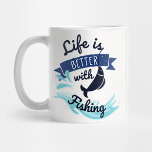 Life is better with fishing- retro Mug